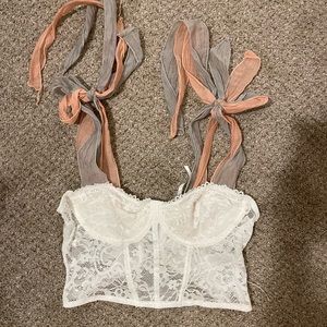 White lace crop top